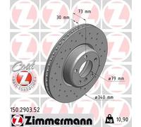 2x Disco freno ventilazione interna 150.2903.52 ZIMMERMANN per BMW 1 3 3 Touring