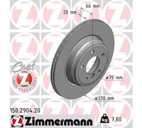 2x Disco freno ventilazione interna 150.2904.20 ZIMMERMANN per BMW 4 Cabriolet 3