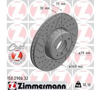 2x Disco freno ventilazione interna 150.2906.32 ZIMMERMANN per BMW 1 3 3 Touring