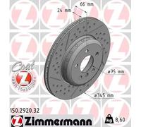 2x Disco freno ventilazione interna 150.2920.32 ZIMMERMANN per BMW 3 3 Touring