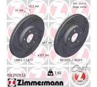 2x Disco freno ventilazione interna 150.2929.53 ZIMMERMANN per BMW MINI