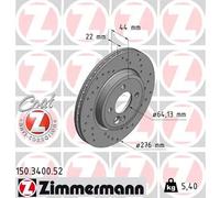 2 Zimmermann Dischi Freno Sportivo Frontale per Mini R50 One Cooper D S