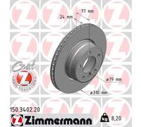 ZIMMERMANN Dischi Freno 150.3402.20 Freni a Disco,Dischi Dei Freni BMW,5 Sedan (E60),5 Touring (E61)