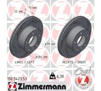 2x Disco freno ventilazione interna 150.3423.53 ZIMMERMANN per BMW 1