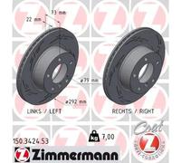 2x Disco freno ventilazione interna 150.3424.53 ZIMMERMANN per BMW 3 Touring 3 1