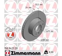 2x Disco freno ventilazione interna 150.3427.20 ZIMMERMANN per BMW 3 Touring 3 1