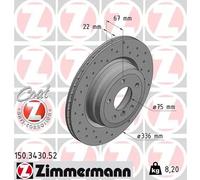 2x Disco freno ventilazione interna 150.3430.52 ZIMMERMANN per BMW 3 3 Touring