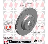 2x Disco freno ventilazione interna 150.3441.20 ZIMMERMANN per BMW 3 3 Touring