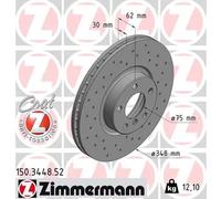 2x Disco freno ventilazione interna 150.3448.52 ZIMMERMANN per BMW X5 X6