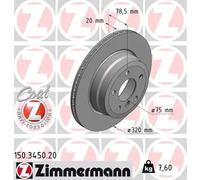2X Disco Freno Zimmermann 150.3450.20 Coat Z per Bmw Assale Posteriore