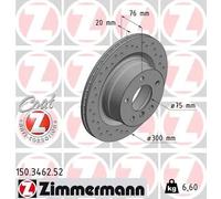 2x Disco freno ventilazione interna 150.3462.52 ZIMMERMANN per BMW 1 Cabriolet