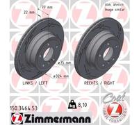 2x Disco freno ventilazione interna 150.3464.53 ZIMMERMANN per BMW 1 Coupé