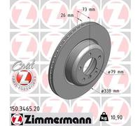2x Disco freno ventilazione interna 150.3465.20 ZIMMERMANN per BMW 1 Coupé