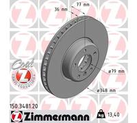 2x Disco freno ventilazione interna 150.3481.20 ZIMMERMANN per BMW 5 Touring 5 6