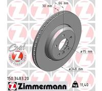 2x Disco freno ventilazione interna 150.3483.20 ZIMMERMANN per BMW 5 Touring 5