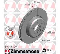 2x Disco freno ventilazione interna 150.3491.20 ZIMMERMANN per BMW Z4 Roadster