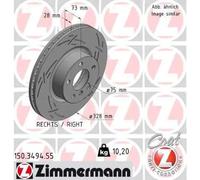 2x Disco freno ventilazione interna 150.3494.55 ZIMMERMANN per BMW X3 X4