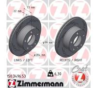 2x Disco freno ventilazione interna 150.3496.53 ZIMMERMANN per BMW 1 2 Coupé