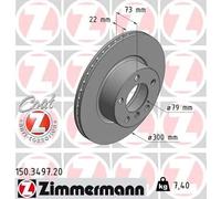 2x Disco freno ventilazione interna 150.3497.20 ZIMMERMANN per BMW 1 3 3 Touring