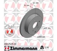 2x Disco freno ventilazione interna 200.2529.20 ZIMMERMANN per INFINITI NISSAN