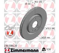 2x Disco freno ventilazione interna 230.2384.20 ZIMMERMANN per FIAT LANCIA VW