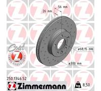 2x Disco freno ventilazione interna 250.1346.52 ZIMMERMANN per SEAT FORD VW