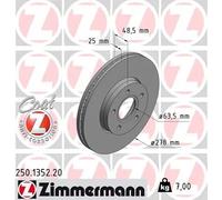 ZIMMERMANN 250.1352.20 Disco freno
