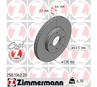 2x Disco freno ventilazione interna 250.1362.20 ZIMMERMANN per FORD B-MAX