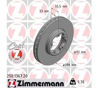 2x Disco freno ventilazione interna 250.1367.20 ZIMMERMANN per FORD