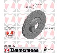 2x Disco freno ventilazione interna 250.1383.52 ZIMMERMANN per FORD S-MAX