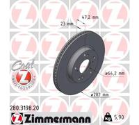 2x Disco freno ventilazione interna 280.3198.20 ZIMMERMANN per HONDA