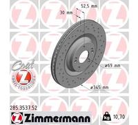 2x Disco freno ventilazione interna 285.3537.52 ZIMMERMANN per HYUNDAI i30