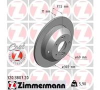2x Disco freno ventilazione interna 320.3807.20 ZIMMERMANN per KIA HYUNDAI