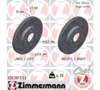 2x Disco freno ventilazione interna 320.3817.53 ZIMMERMANN per KIA PICANTO III