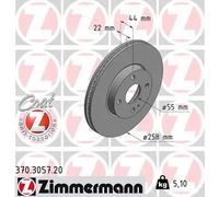 2x Disco freno ventilazione interna 370.3057.20 ZIMMERMANN per MAZDA 2 Hatchback