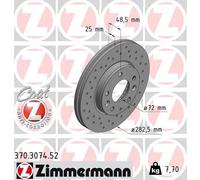 2x Disco freno ventilazione interna 370.3074.52 ZIMMERMANN per MAZDA 6 Hatchback