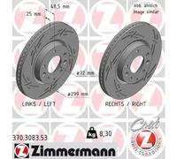 2x Disco freno ventilazione interna 370.3083.53 ZIMMERMANN per MAZDA 6 Hatchback