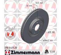 ZIMMERMANN Disco freno 370.4411.20 Ventilato Anteriore Rivestito 2x per Mazda CX-60