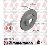 2x Disco freno ventilazione interna 380.2117.20 ZIMMERMANN per MITSUBISHI