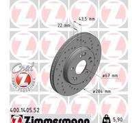 2x Disco freno ventilazione interna 400.1405.52 ZIMMERMANN per MERCEDES-BENZ 190