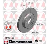 2x Disco freno ventilazione interna 400.1424.20 ZIMMERMANN per MERCEDES-BENZ