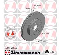 2x Disco freno ventilazione interna 400.3618.20 ZIMMERMANN per MERCEDES-BENZ
