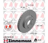 2x Disco freno ventilazione interna 400.3619.20 ZIMMERMANN per MERCEDES-BENZ