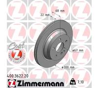 2x Disco freno ventilazione interna 400.3622.20 ZIMMERMANN per MERCEDES-BENZ CLS