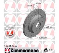 2x Disco freno ventilazione interna 400.3622.52 ZIMMERMANN per MERCEDES-BENZ CLS