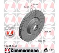 2x Disco freno ventilazione interna 400.3634.20 ZIMMERMANN per MERCEDES-BENZ