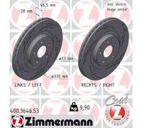 ZIMMERMANN Disco freno 400.3646.53 Ventilato Rivestito Anteriore 2 pezzi