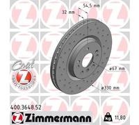 2x ZIMMERMANN 400.3648.52 Sport Coat Z Disco freno Anteriore 330mm