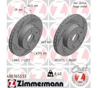 2x Disco freno ventilazione interna 400.3653.53 ZIMMERMANN per MERCEDES-BENZ SLK
