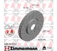 2x Disco freno ventilazione interna 400.3673.52 ZIMMERMANN per MERCEDES-BENZ